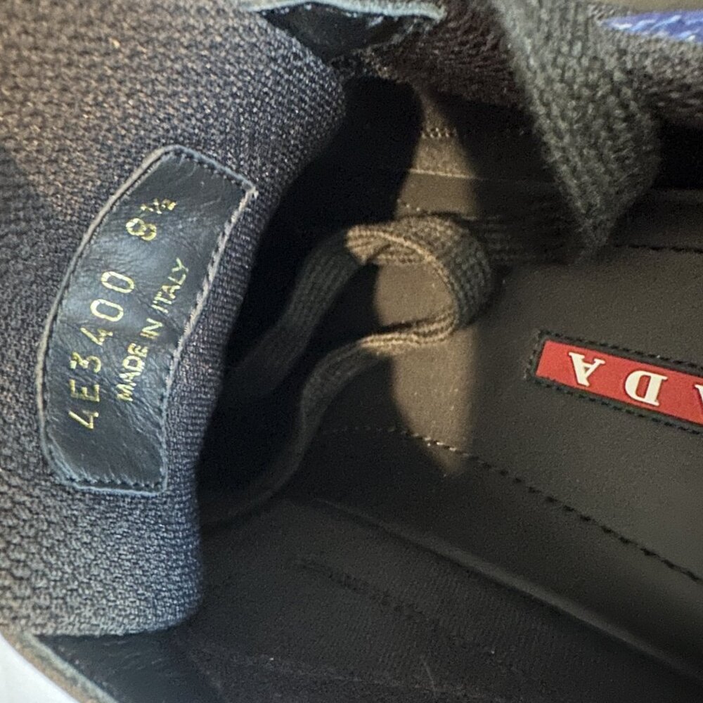 Blue and Black Prada Sneakers Size 8.5 Men - Picture 2 of 4